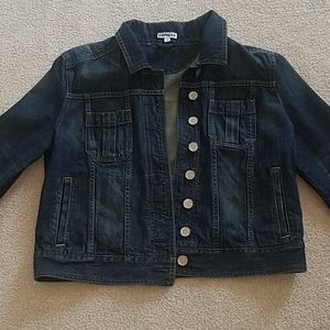 Dark Denim Express Denim Jacket Sz Lg